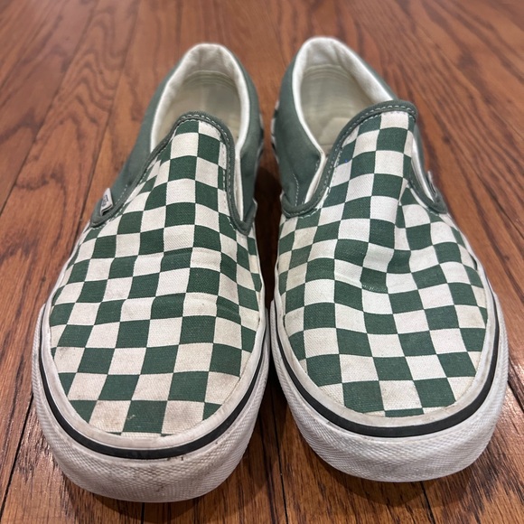 Vans Slip-On Green Checkered Sneakers - Picture 4 of 8